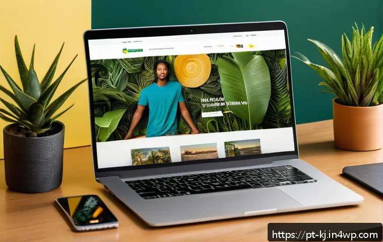 웹 기술을 활용한 비즈니스 성장 전략 - A modern Brazilian e-commerce website interface displayed on a sleek laptop screen, showcasing perso...
